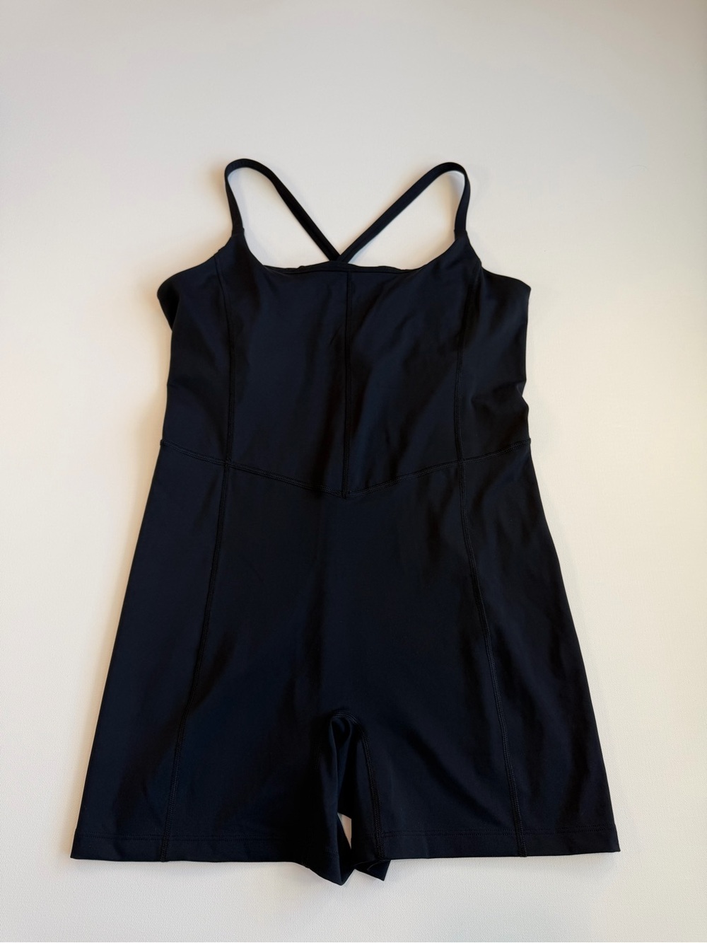All In Motion Brushed Sculpt Romper Bodysuit Women’s Size XL Black Cross Back